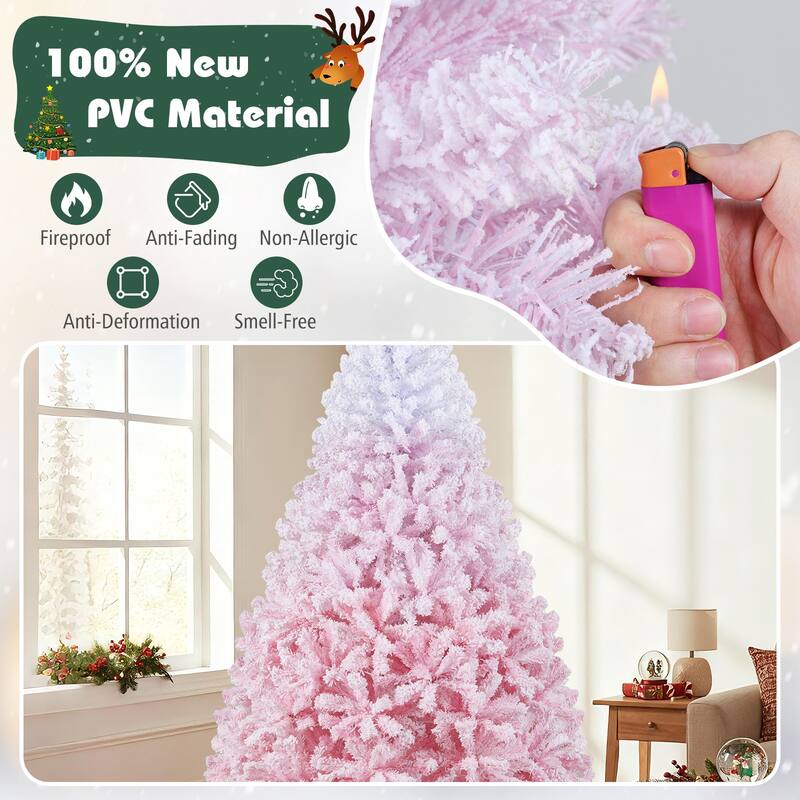 Costway 5/6/7/8 FT Artificial Christmas Tree with 180/250/350/470 Warm - See Details