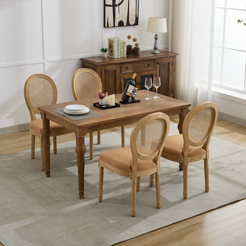 Rattan Back Dining Chair Set of 2