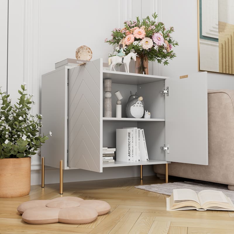 Clihome 2-Door Storage Media Accent Buffet Sideboard