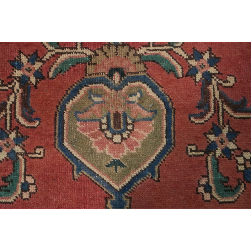 Hand Knotted Oriental 100% Wool Carpet Traditional Floral Oranges & Rust Tabriz Area Rug - 9' 6'' X 6' 6''