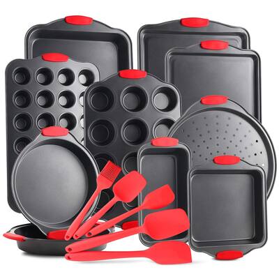 Bakeware Sets with Baking Pans Set, 15 Piece Baking Set with Muffin Pan, Cake Pan & Cookie Sheets for Baking Nonstick Set