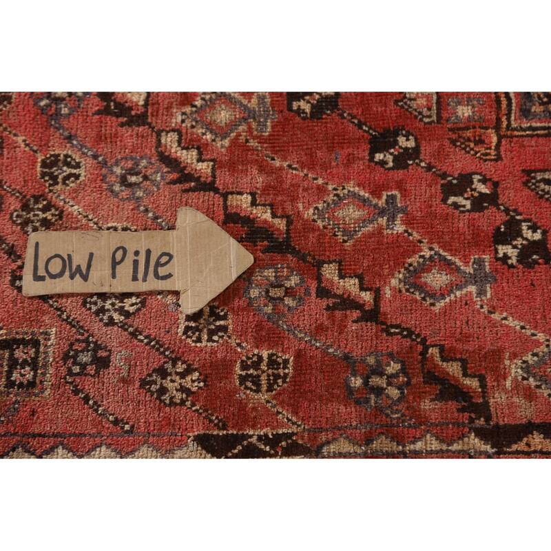 Red Qashqai Persian Antique Area Rug Handmade Wool Carpet - 5'1"x 8'2"