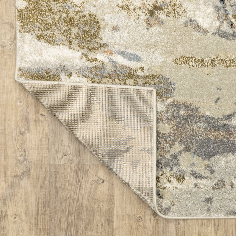 ROW Gemma Contemporary Mottled Abstract Olive/Blue Area Rug