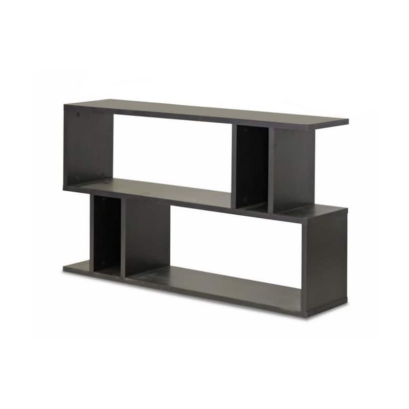 Goodwin 2-Level Dark Brown Modern Bookshelf - 47.25"W x 11.375"D x 27.5"H
