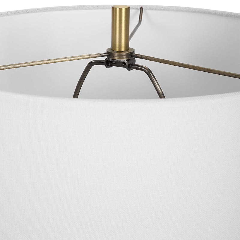Ceramic Table Lamp with Tapered Shade - 29" - Blue and White