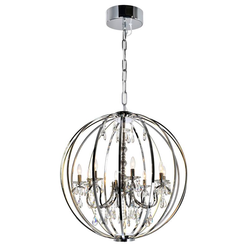 Abia 8 Light Up Chandelier With Chrome Finish - Chrome