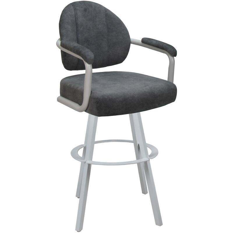 Swivel Metal Bar Stool M-70 on Warren Base - Outlier Charcoal - White - Counter Height