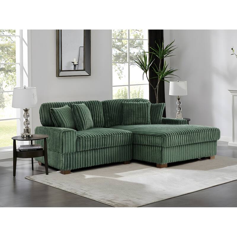118.4"W Plush Modular Sectional Sofa with Pillows