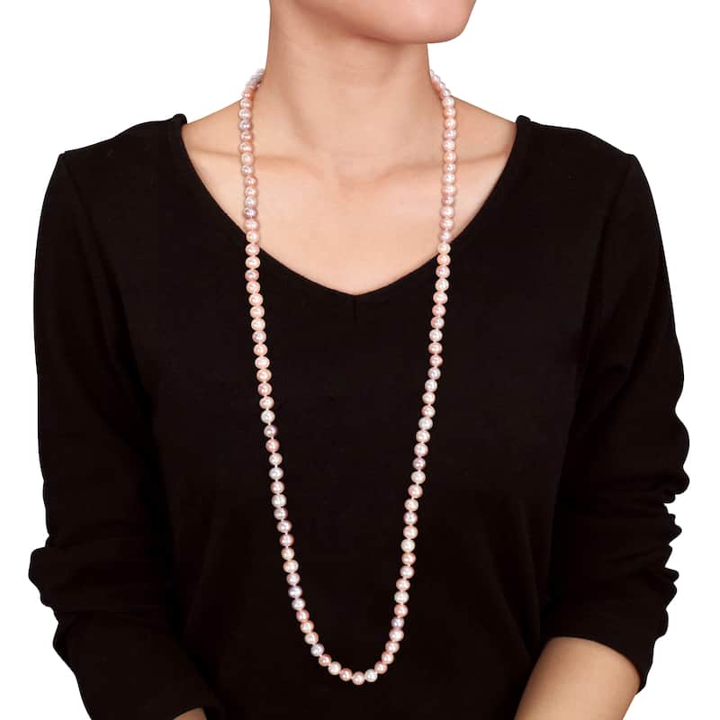 Miadora 7-7.5mm Multicolor Cultured Freshwater Pearl Endless Necklace - 36 in