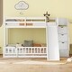 preview thumbnail 2 of 4, Twin Over Full Bunk Bed with Slide and Storage Staircase