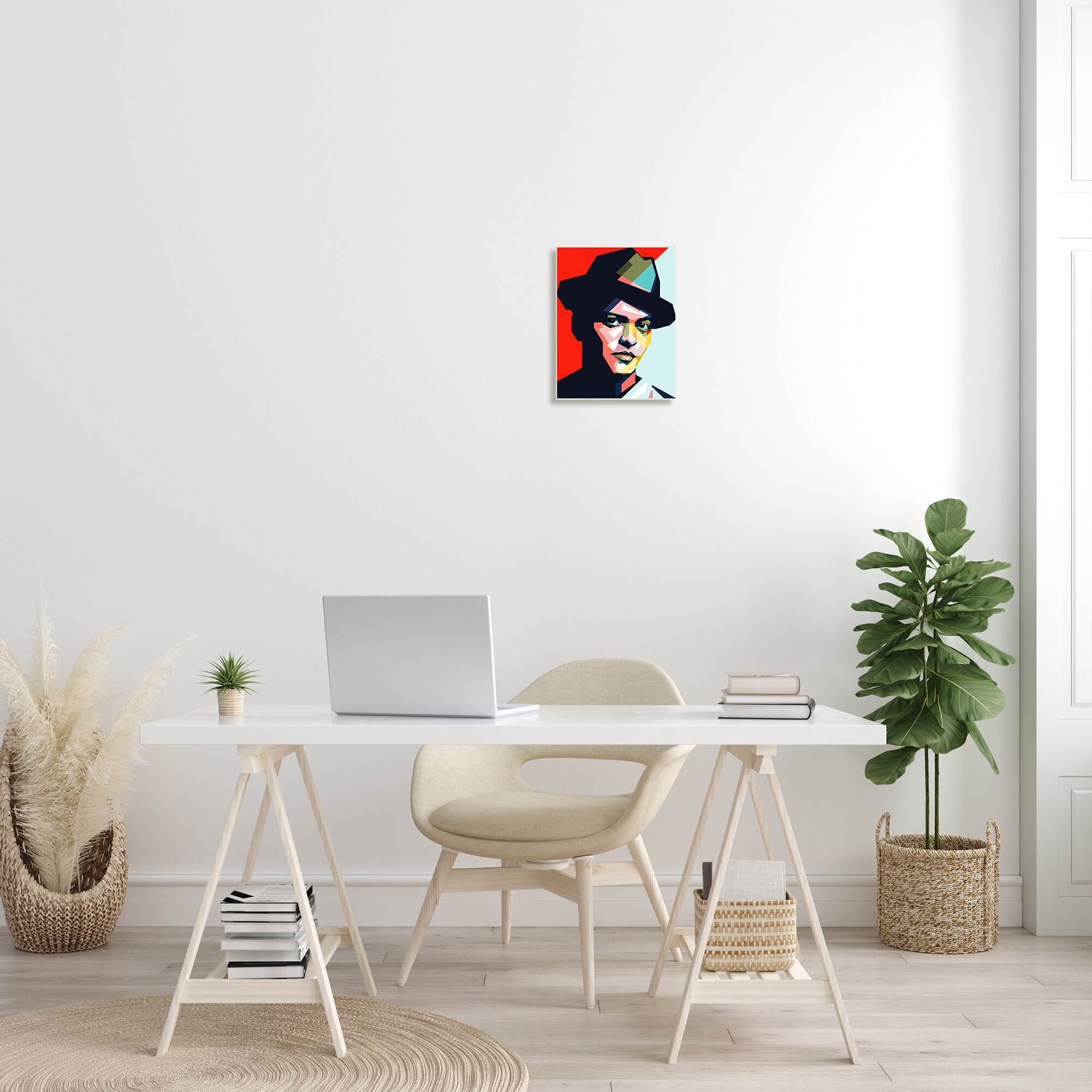 Stupell Bruno Mars Modern Pop Portrait Abstract Geometric Pattern