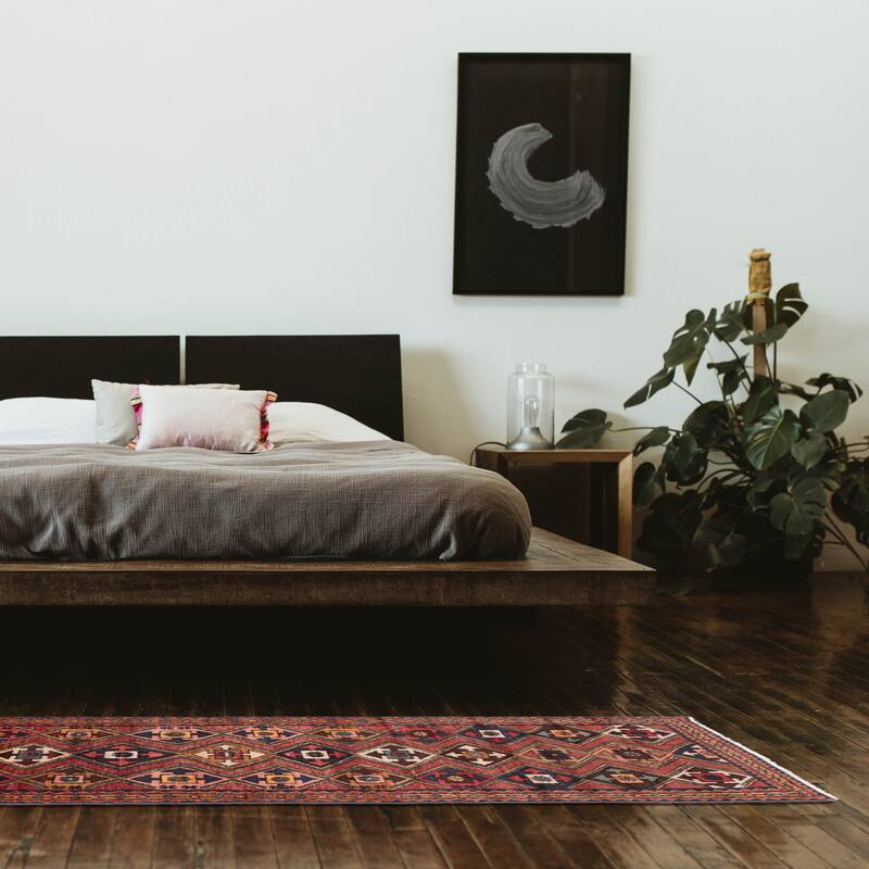 ECARPETGALLERY Hand-knotted Andelz Red Wool Rug - 3'0 x 9'1