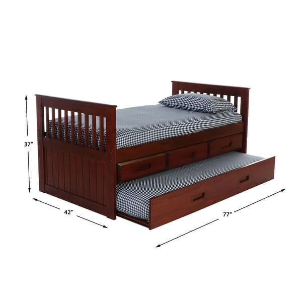 American Furniture Classics Model Solid Pine Mission Twin Rake Bed with ...