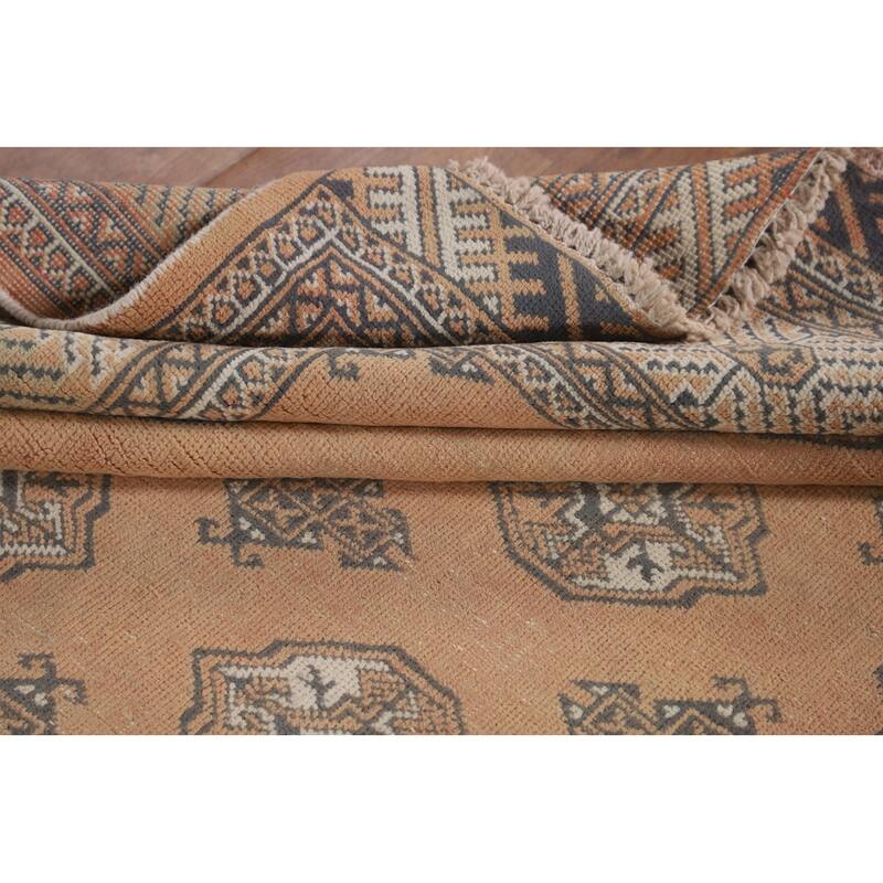 Geometric Bokhara Oriental Rug Handmade Wool Carpet - 6'6"x 9'7"