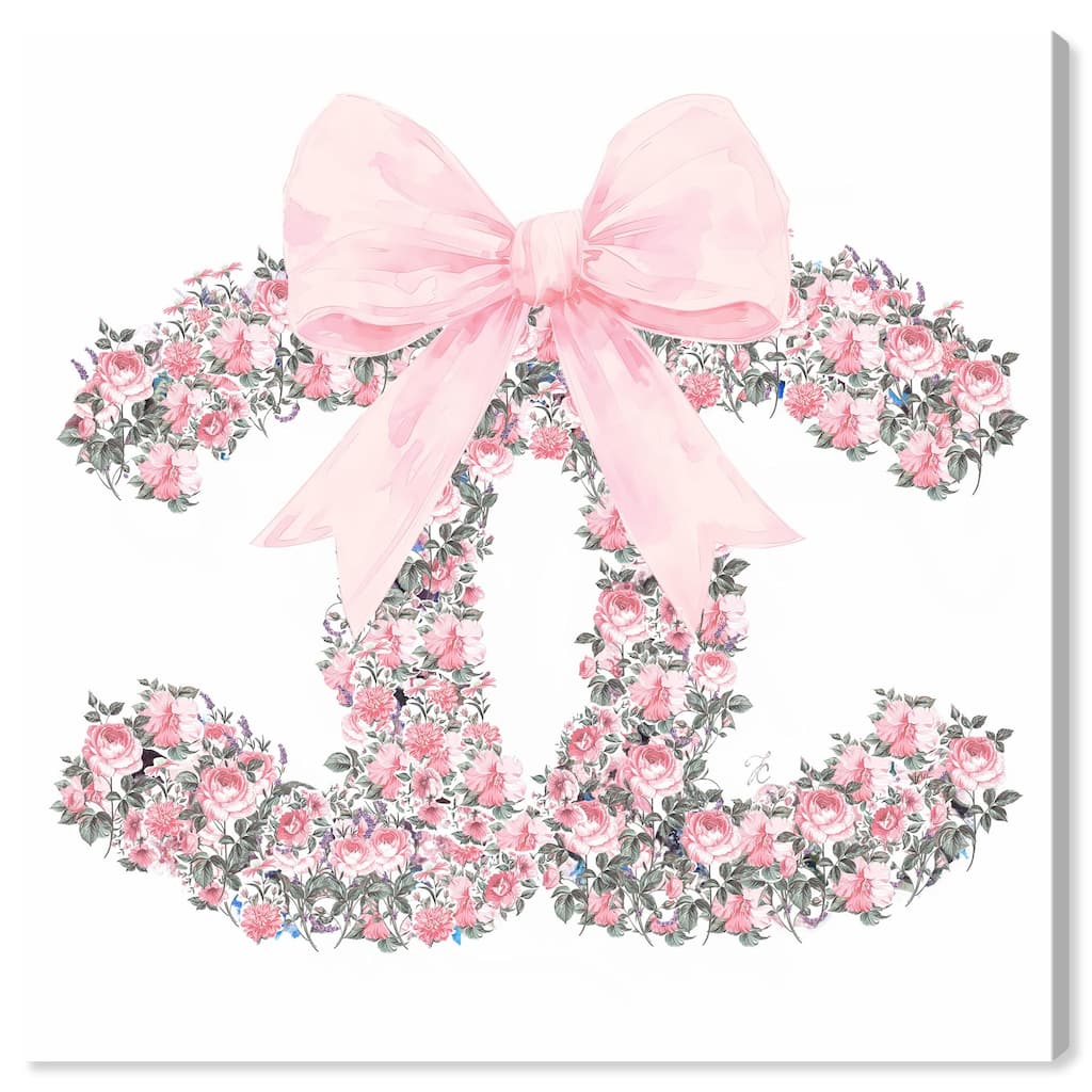 Makes Me Wonder Pink Bow Canvas by Art Remedy, Gallery Wrapped