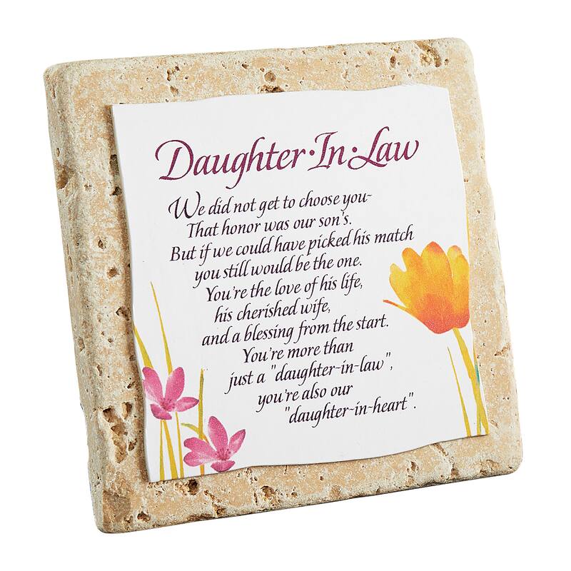 Daughter-in-Law Sentimental Desktop Tile Plaque Gift - White