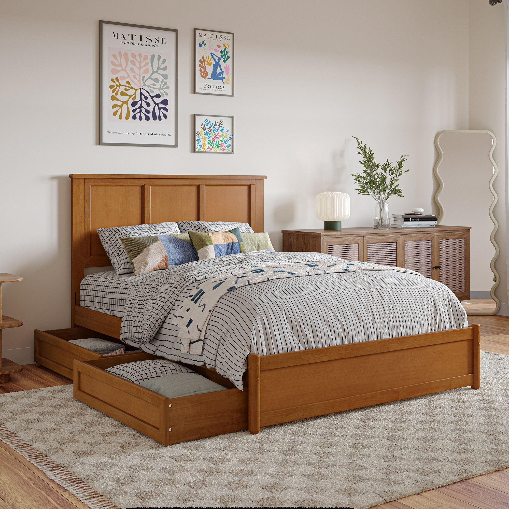 Felicity Platform Bed with Panel Footboard and Storage Drawers