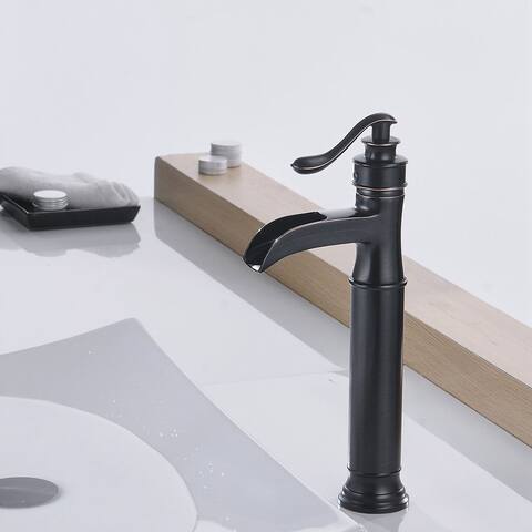 Single Handle Vessel Sink Bathroom Faucet with Oil Rubbed Bronze