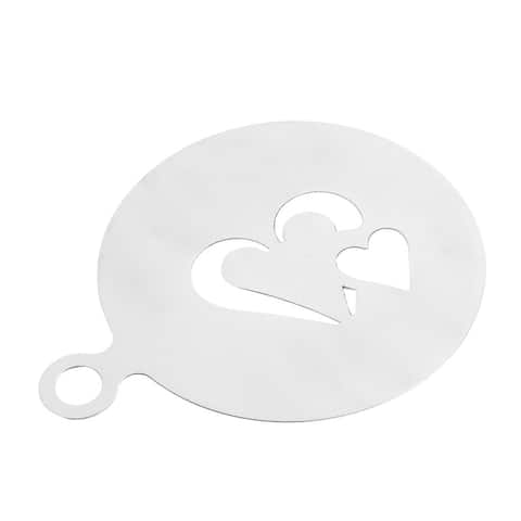 Stainless Steel Heart Designed Coffee Cookie Cake Mold Stencil - 5" x 4" x 0.04"(L*W*T)