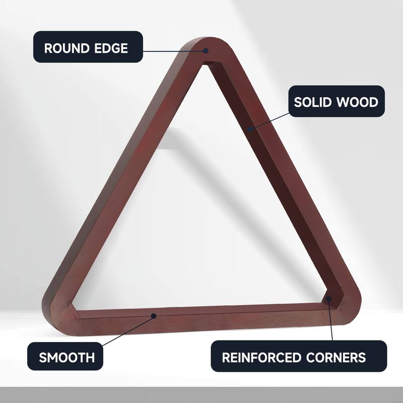 GSE™ Heavy-Duty Mahogany Solid Wood Billiard 8-Ball Triangle/9-Ball Diamond Pool Ball Racks for 2-1/4" Pool Balls