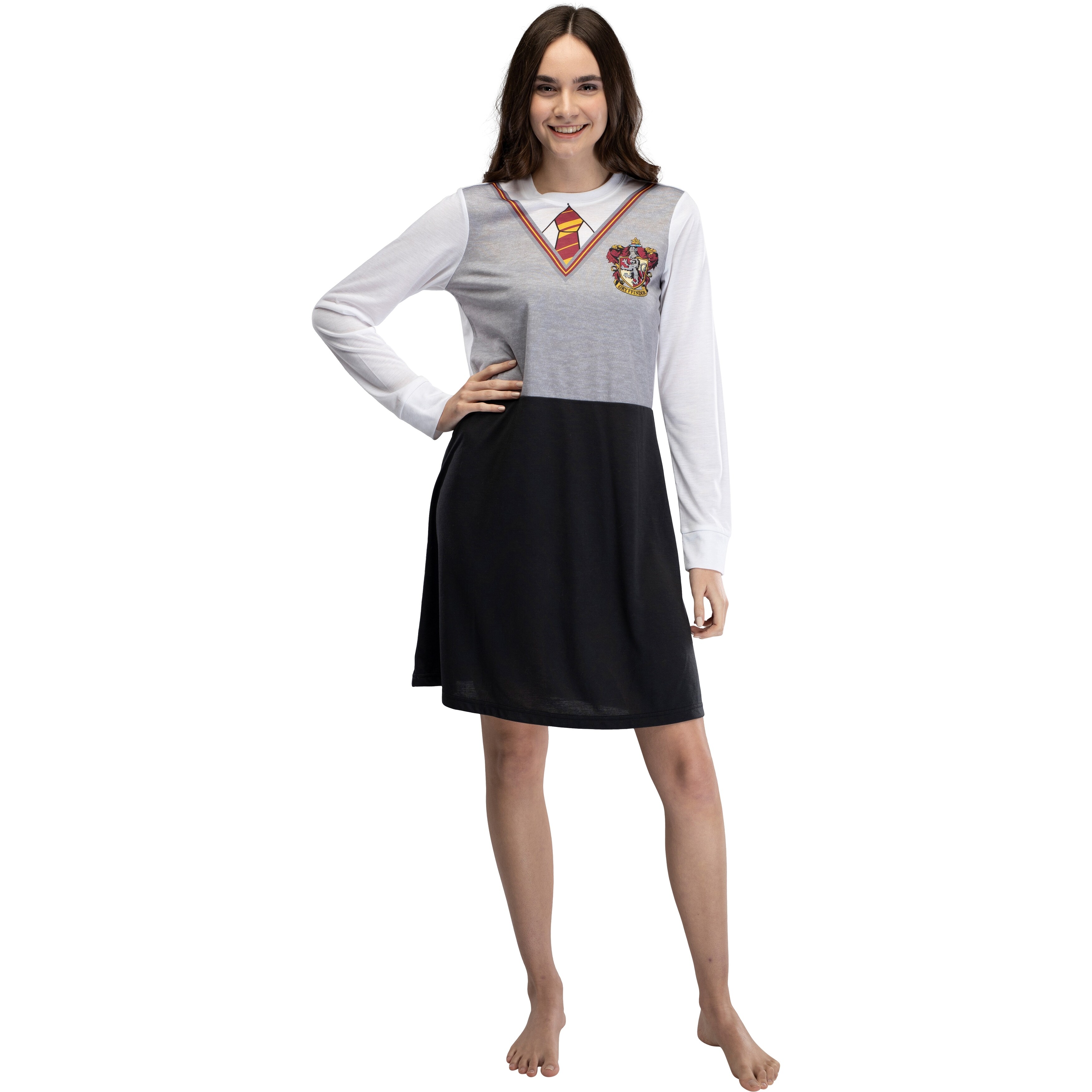 Shop Harry Potter Juniors Hermione Costume Uniform Gryffindor Pajama Nightgown Overstock 31490453
