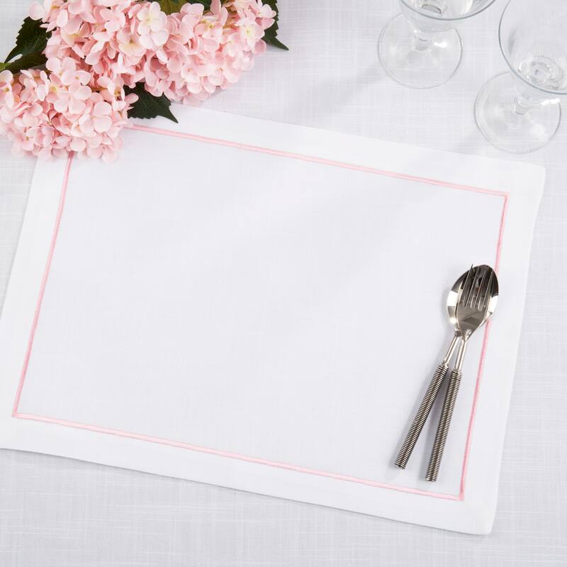 Embroidered Line Design Placemat (Set of 4) - 14"x20"
