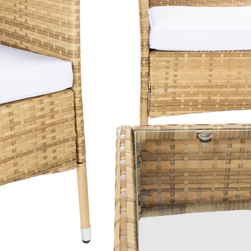 SAFAVIEH Outdoor Amiyah 4-Piece Conversation Patio Set - 42W x 33D x 23H
