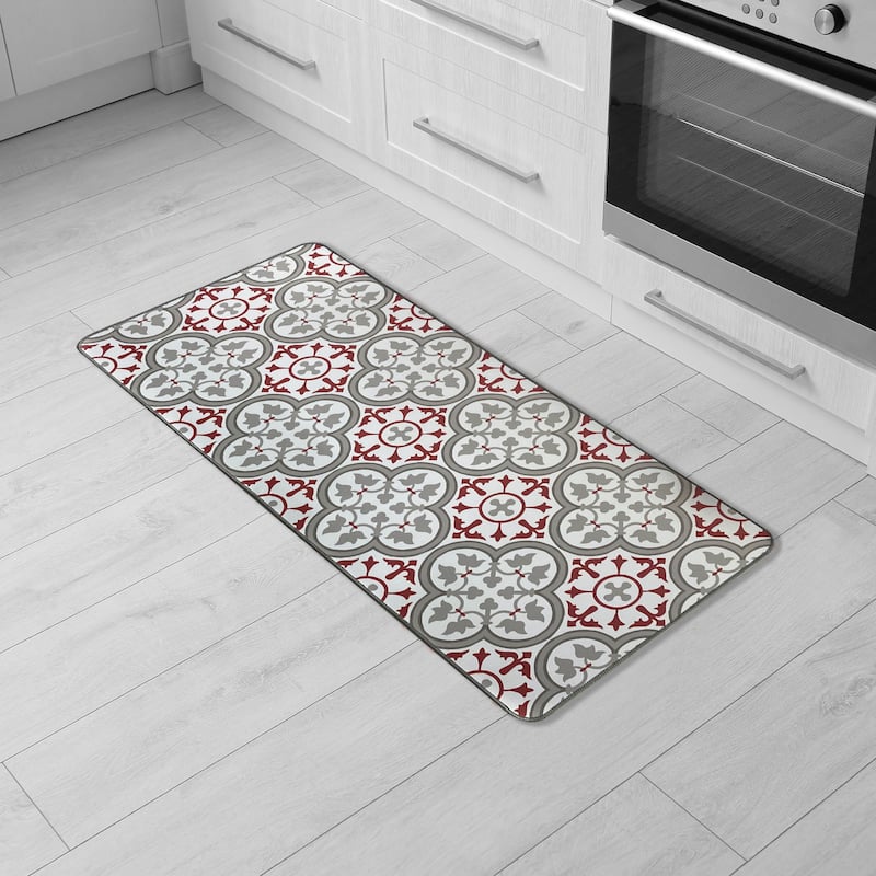 Paco Printed Kitchen Floor Mats - Tile Design