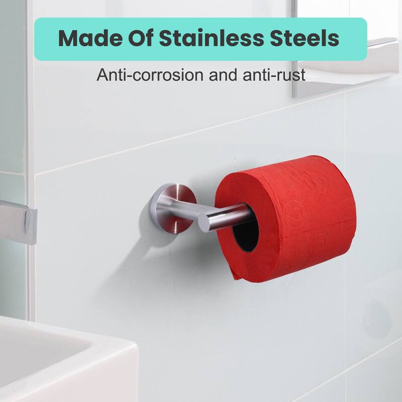 WOWOW Wall Mount Stainless Steel Single Arm Toilet Paper Holder