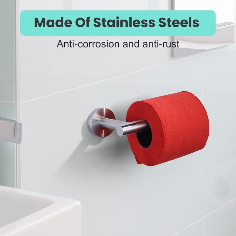 WOWOW Wall Mount Stainless Steel Single Arm Toilet Paper Holder