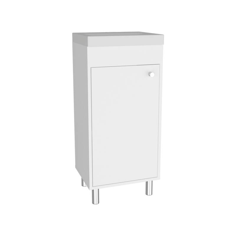Bathroom Vanity, 1 Door, 4 Legs, 2 Shelves with Engineered wood construction for durability