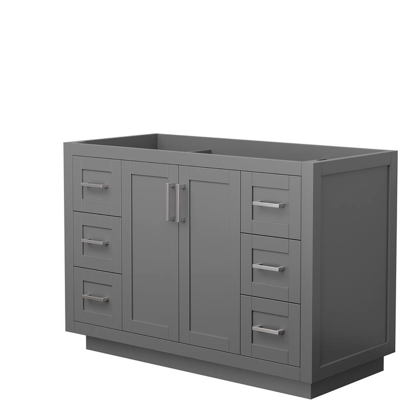 Wyndham Collection Miranda 48" Single Free Standing Vanity Cabinet - Dark Gray / Brushed Nickel Hardware