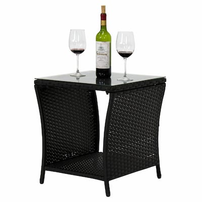 Wilminton Outdoor Square Wicker Side Table by Havenside Home