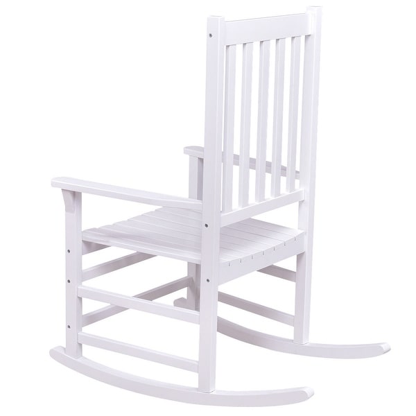 White Solid Wood Outdoor Rocking Chairs For Patio Porch Rocker