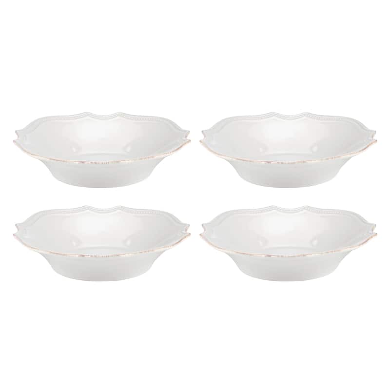French Perle Bead Pasta Bowls, Set of 4 White Bed Bath & Beyond
