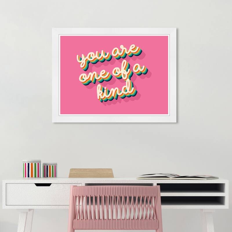 Wynwood Studio Prints Typography and Quotes One of a Kind Pink Pink and Dark Pink Modern & Contemporary Wall Art Canvas Print - White