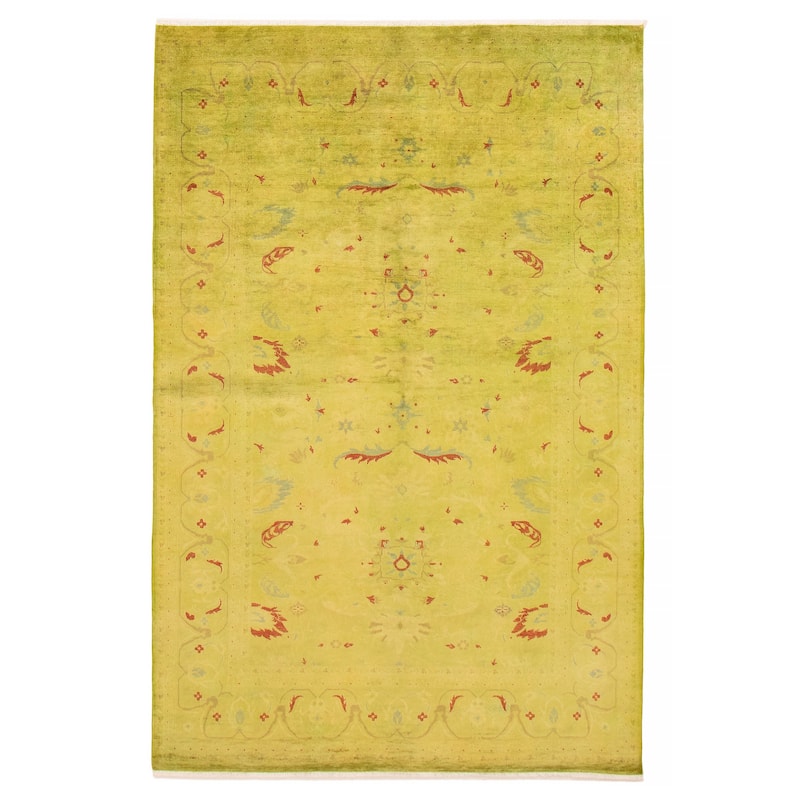 ECARPETGALLERY Hand-knotted Vibrance Lime Wool Rug - 6'0 x 9'3 - Lime - 6'0 x 9'3
