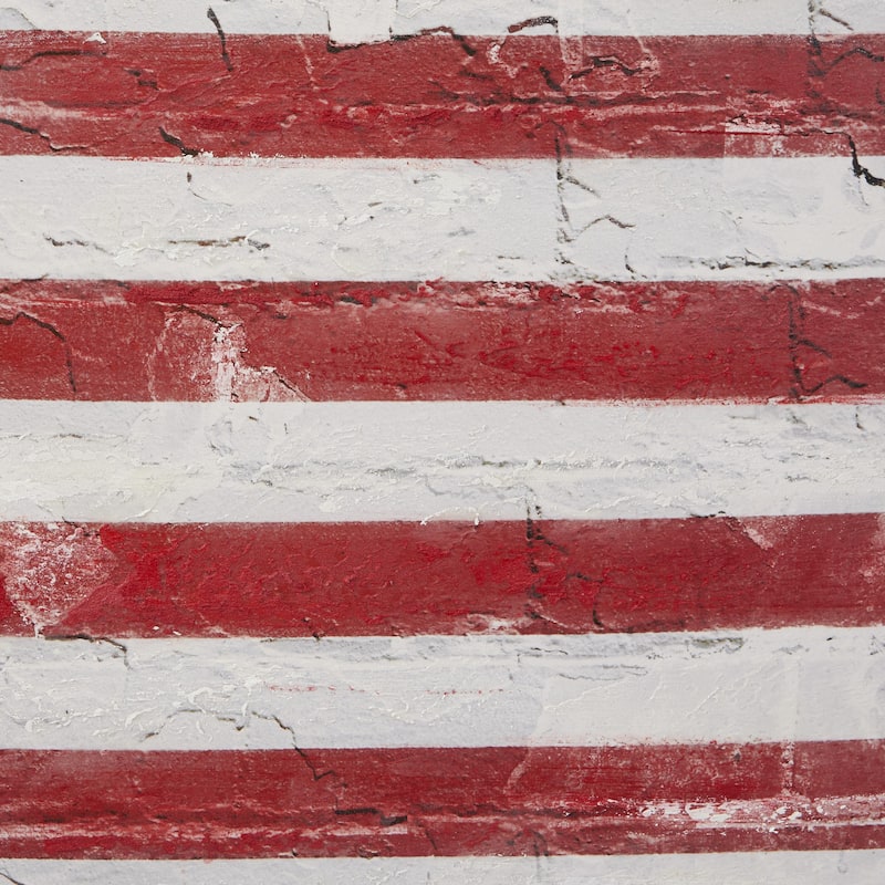 Wood American Flag Wall Decor with Black Frame - Red - Roche River Decor