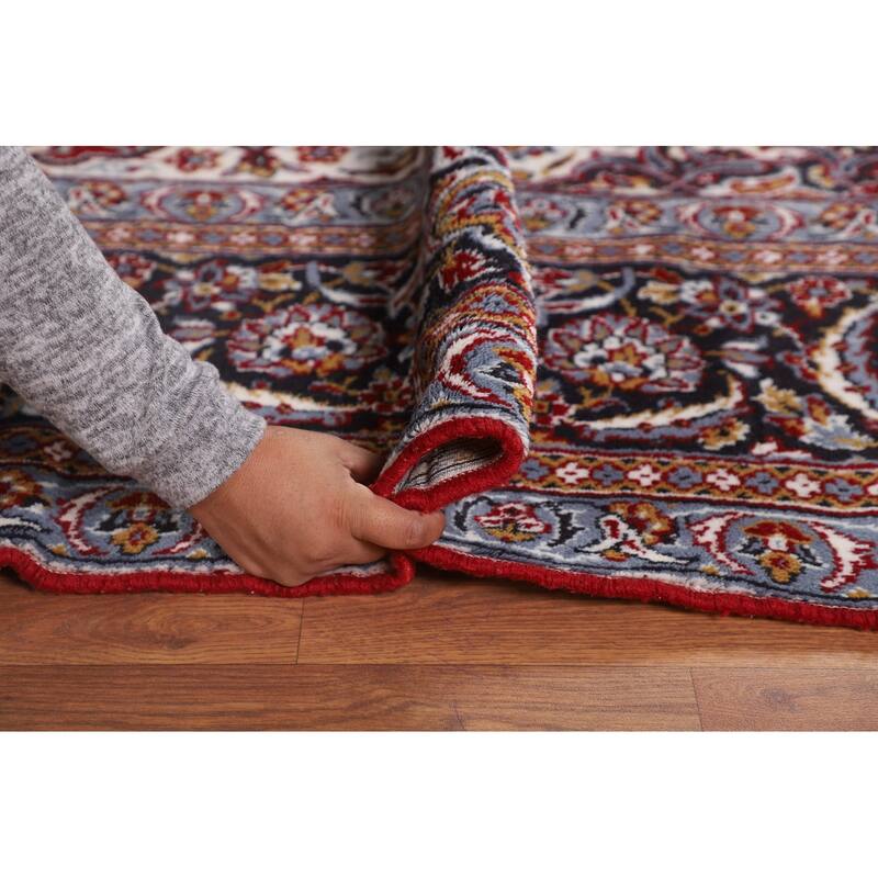 Traditional Red Kashan Turkish Rug Machine-Made Living Room Carpet - 9'7" x 12'6"