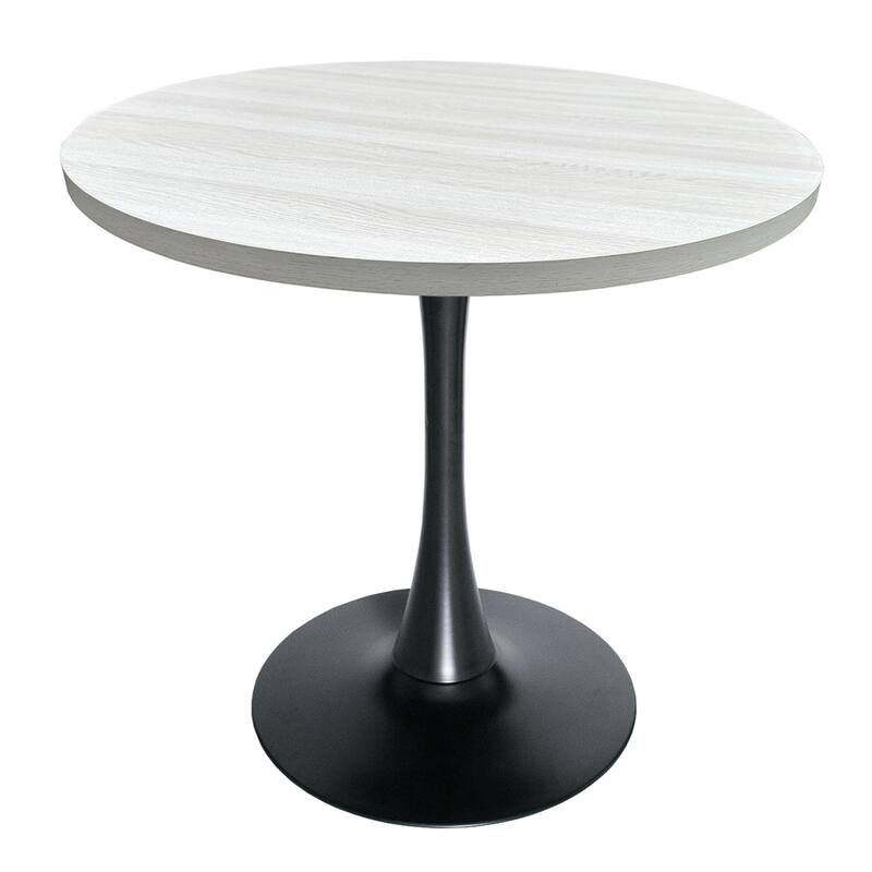 Bristol 36" Round Dining Table for 4 with MDF Top and Sleek Black Iron Base for Kitchen & Dining Room