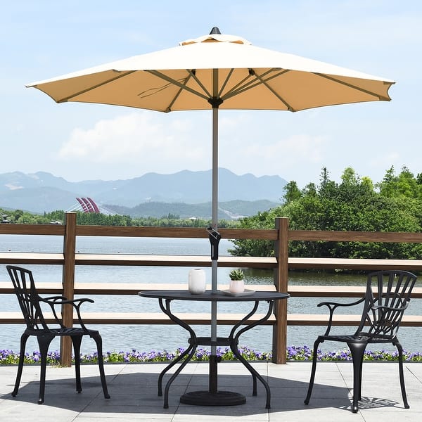 Shop Black Friday Deals On Costway 9 Patio Market Umbrella Outdoor Table Aluminum Crank W 8 Rib Overstock 31677455