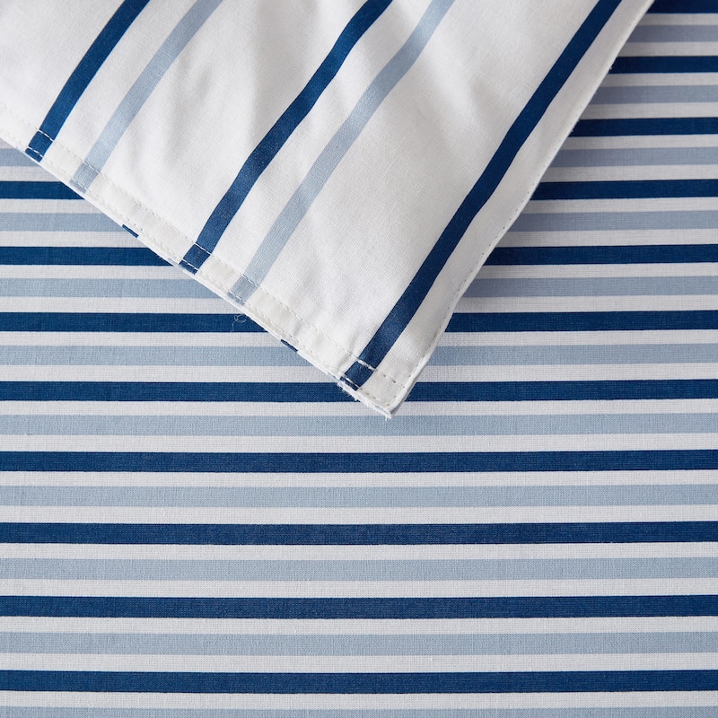 Eddie Bauer Cooper Stripe Cotton Reversible Comforter Set