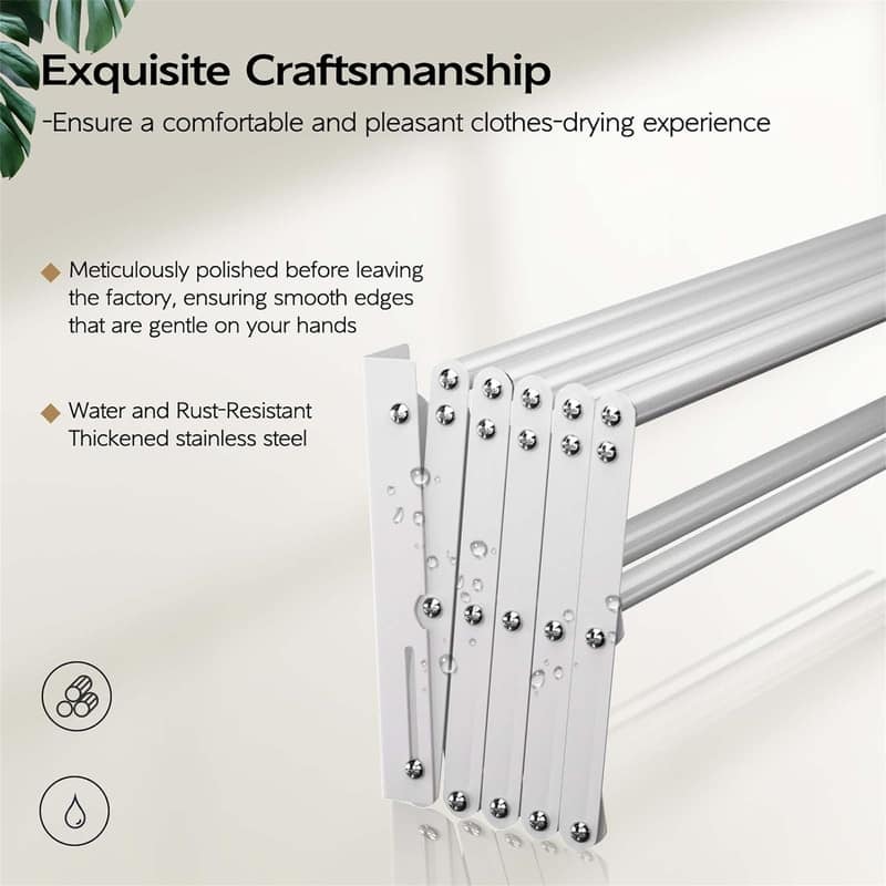Wall Mounted Clothes Drying Rack - 17"D x 5.5"W x 2"H