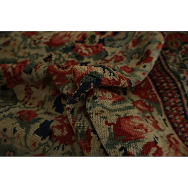 Hand Knotted Oriental 100% Wool Carpet Traditional Floral Beige & Ivories Senneh Area Rug - 6' 2'' X 3' 9''