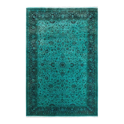 Contemporary Overdyed Wool Hand Knotted Area Rug - 6' 1" x 9' 2"