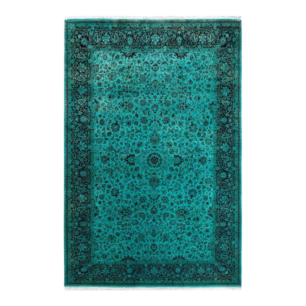 Contemporary Overdyed Wool Hand Knotted Area Rug - 6' 1" x 9' 2"