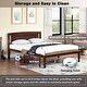 preview thumbnail 12 of 12, Full Size Wood Platform Bed Frame with Headboard, Slatted, Modern Style