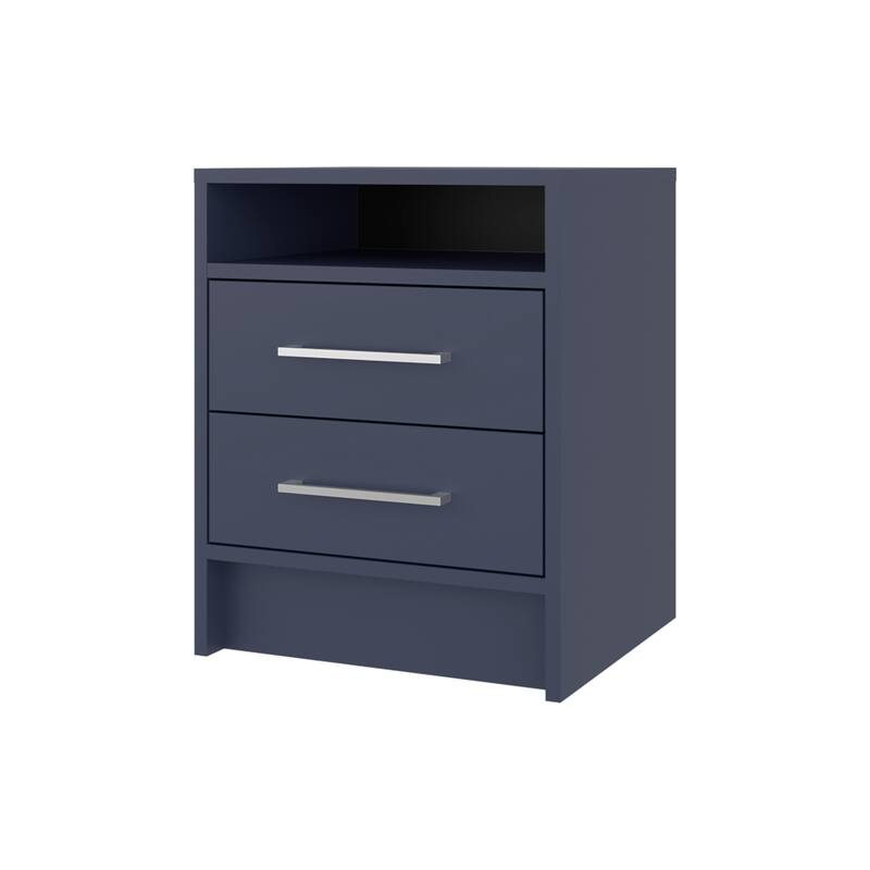 Alby Blue Nightstand with 2 Drawers and 1 Shelf, 19.9\