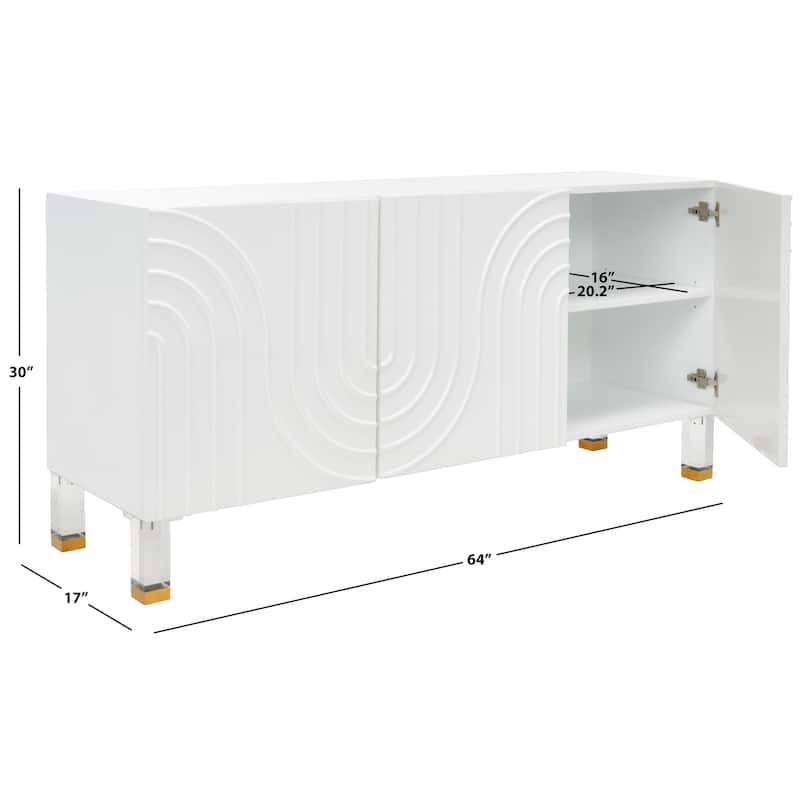 SAFAVIEH Home Saturn Wave Acrylic Sideboard - 64"W x 17"D x 30"H