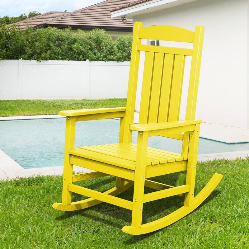 High-Back Oversized Plastic Rocking Chair -Stable & Smooth Glide